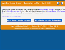 Tablet Screenshot of apexsmallbusinessnetwork.com